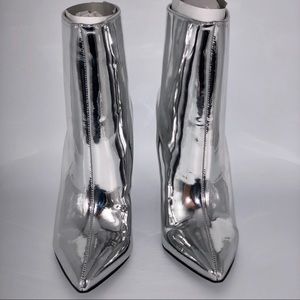 NEW, Silver bootie.